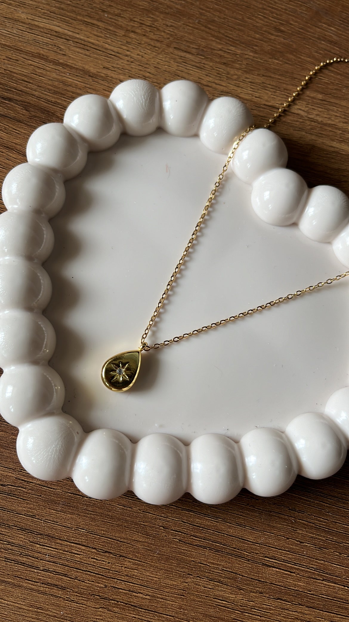 North Star Drop Necklace - Gold