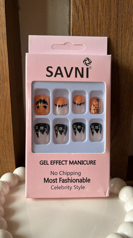 Pumpkin Nails - Set of 12 nails