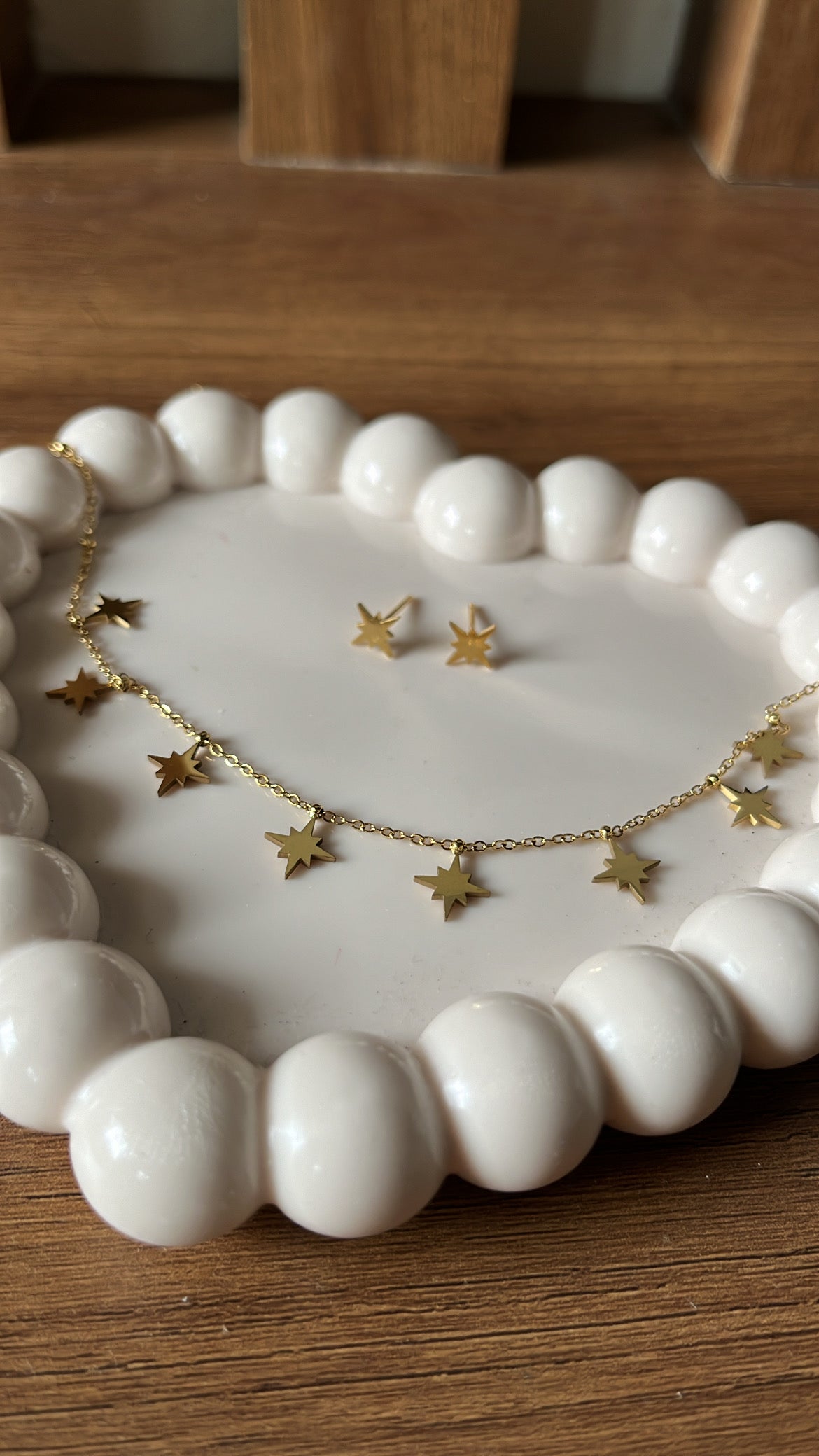 Point Star Necklace and Earrings combo