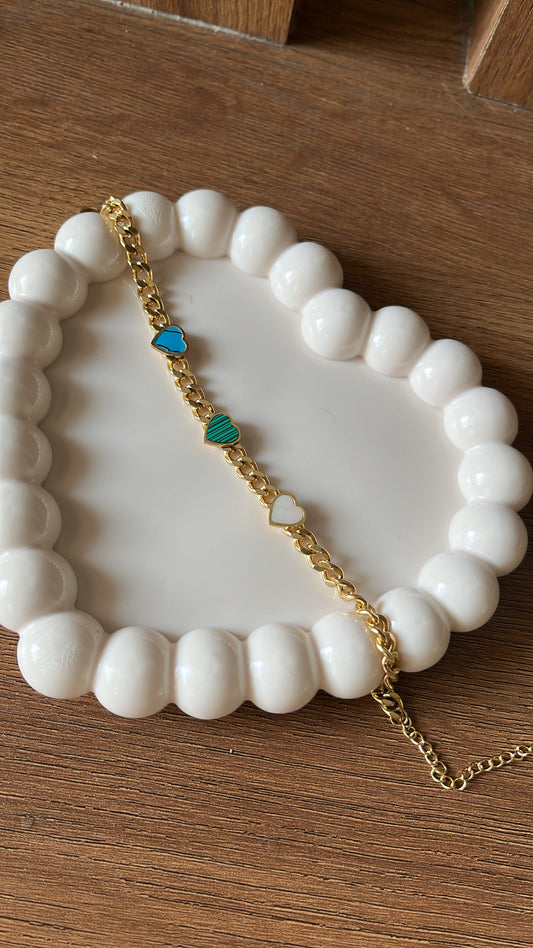 Chunky Heart - Multi Chain Bracelet