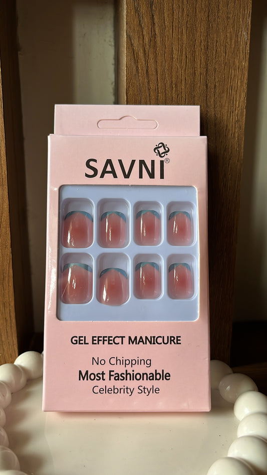 Green Tip Nails - Set of 12 nails