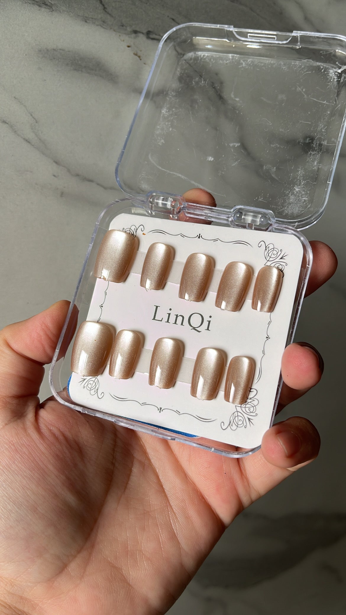 Nude Cat Eye Nails