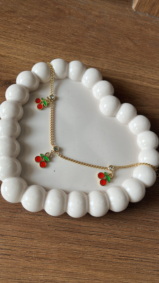 Cherry Charm - Chain Bracelet