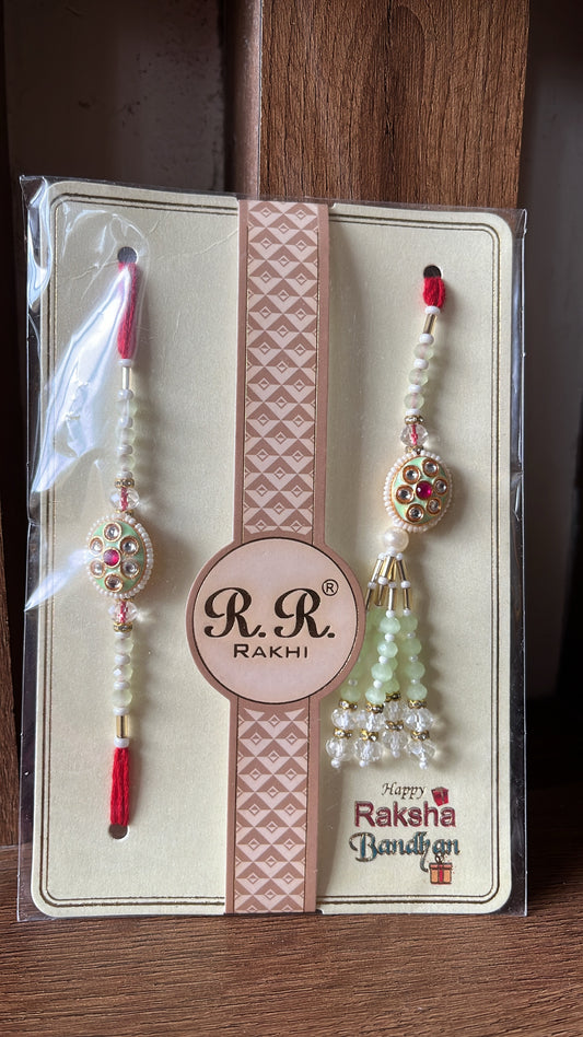 Pastel Bhai Bhabhi Rakhi Lumba set