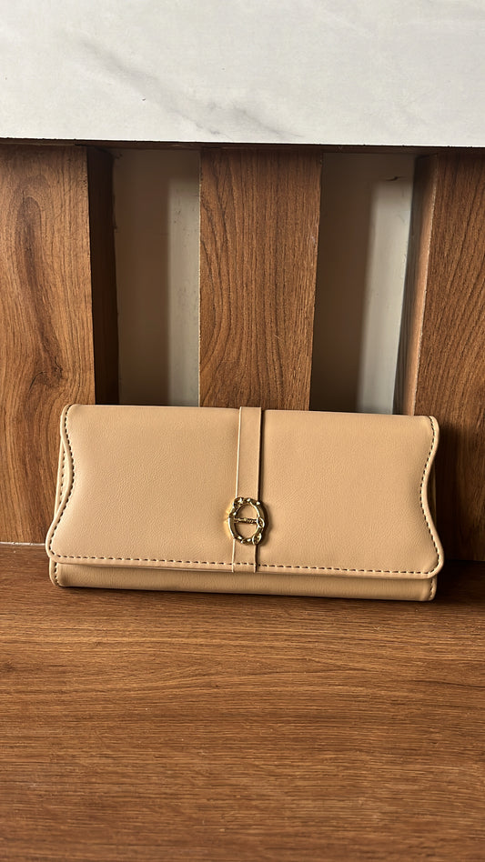 Beige Long Wallet