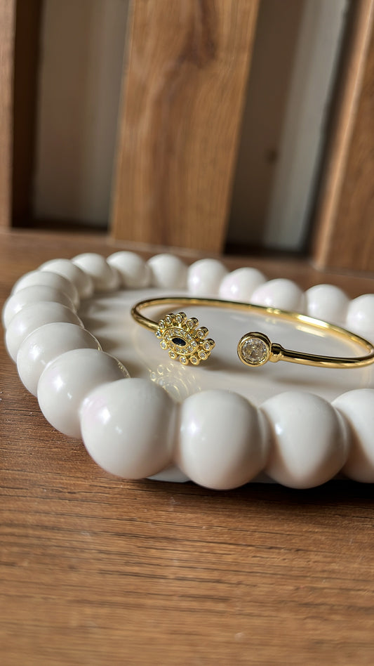 Evil Eye Kada Bracelet - Gold