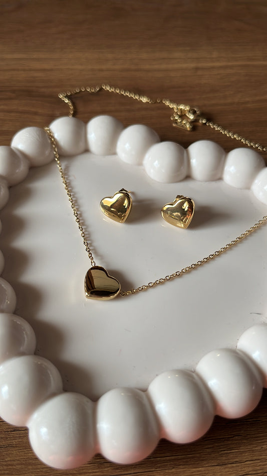 Heart Necklace and Earrings combo
