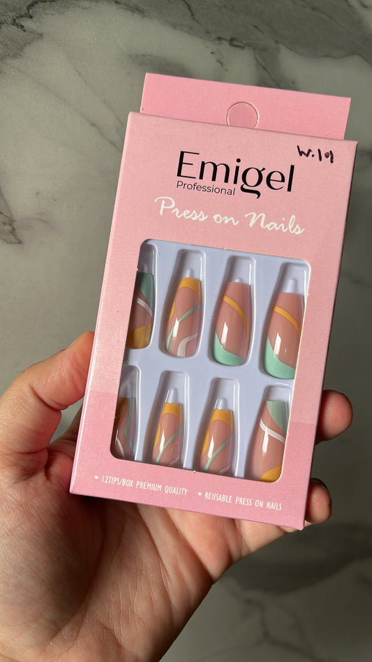 Pastel Swirl Nails - Pack of 12 nails