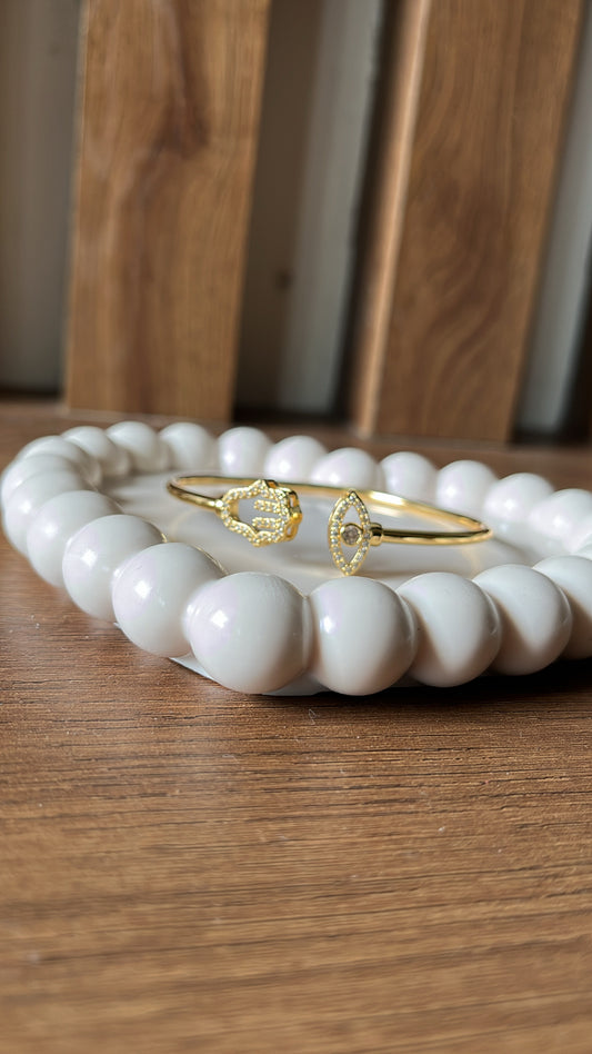 Evil Eye Kada Bracelet - Gold