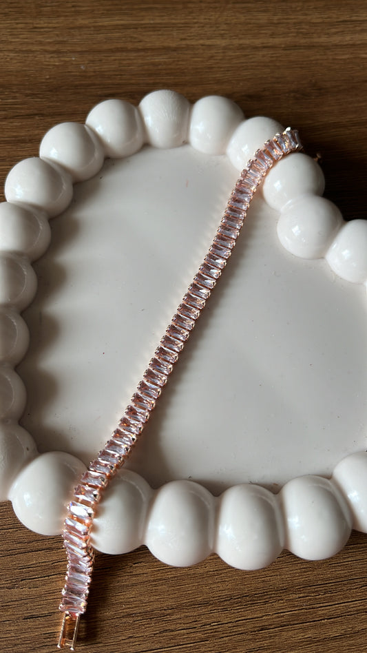 Tennis Bracelet - Baguette - Rose Gold