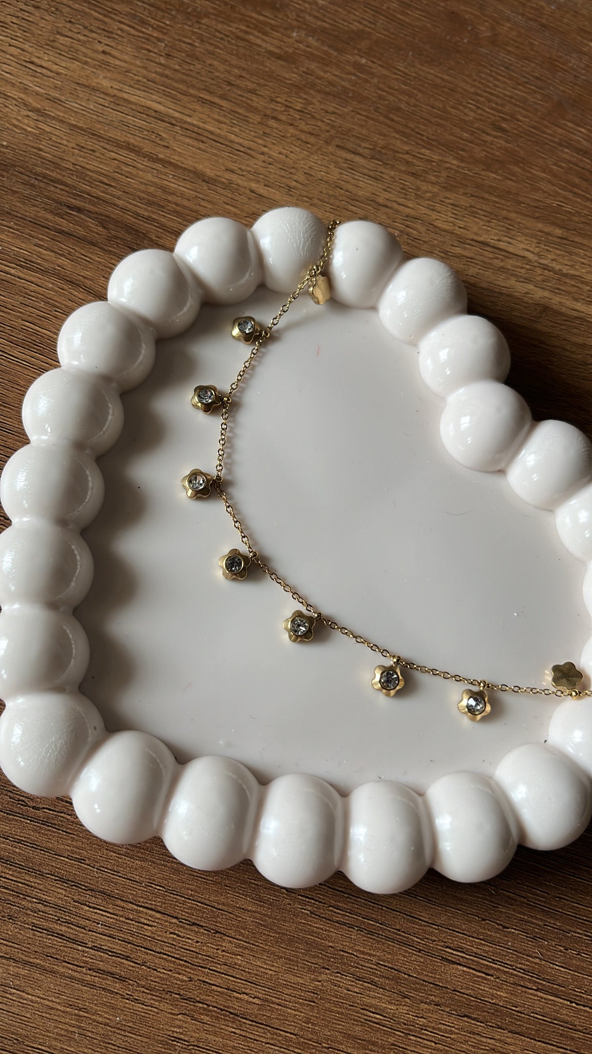 Drop Flower Necklace - White