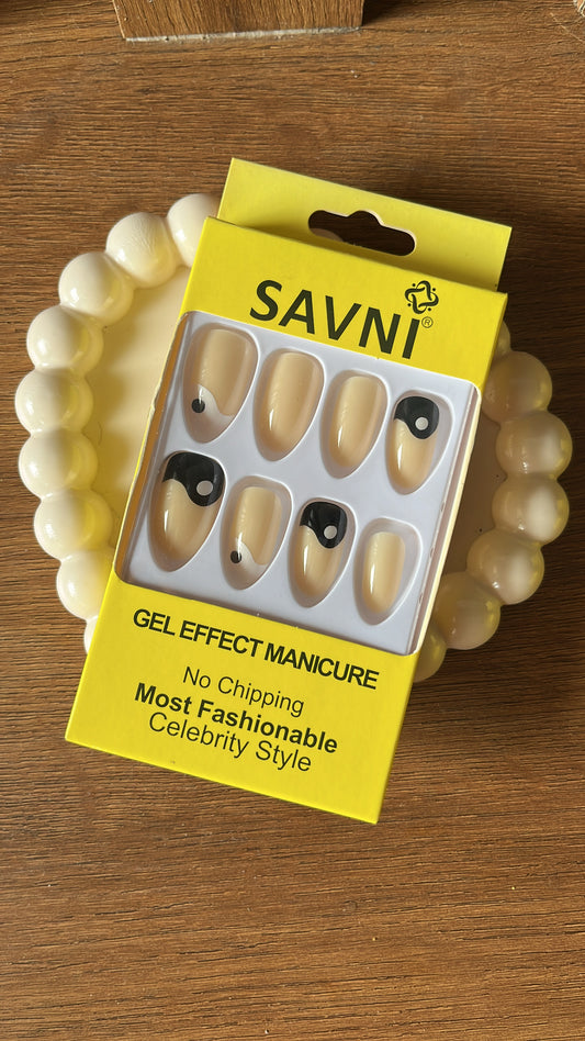Yin Yang nails: 12 nails in a box - Premium Nails