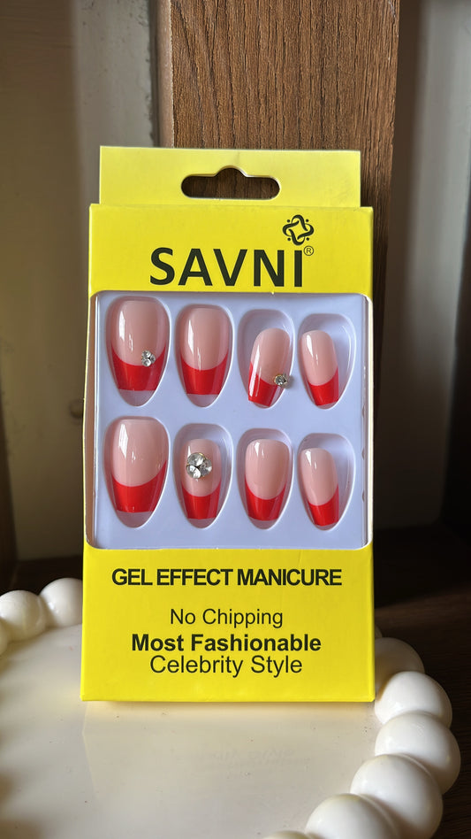 Red Tip Stone Nails