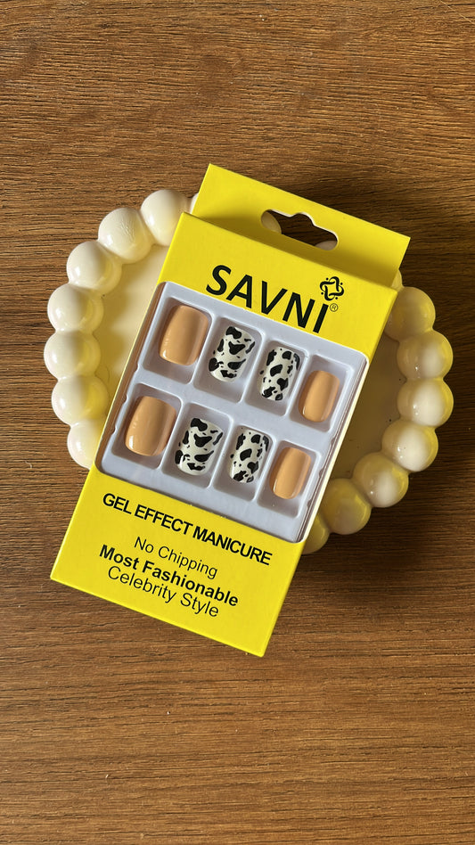 Nude Animal Print: 12 nails in a box - Premium Nails